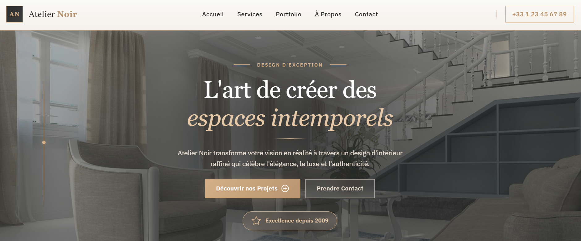 Atelier Noir website design