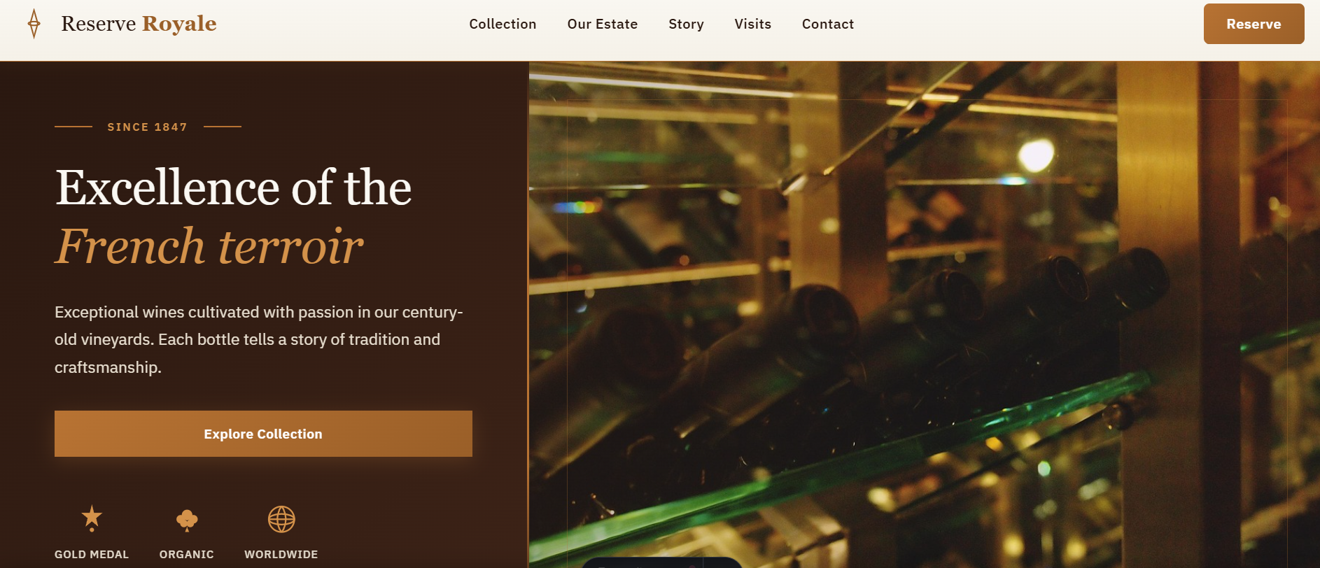 Reserve Royale website design