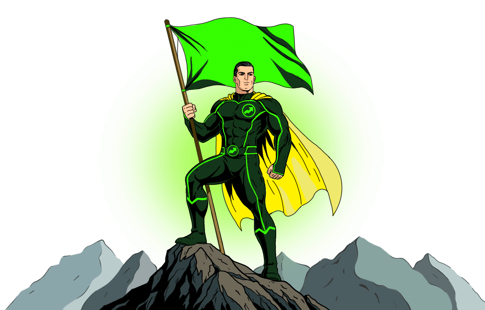 Green flag illustration